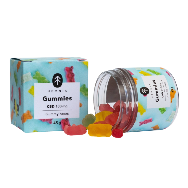CBD Gummy Bears, Cherry, Kiwi, Pineapple, Strawberry, 100 mg CBD, 20 pcs x 5 mg, 45 g