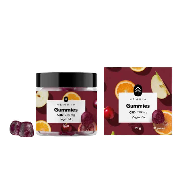 CBD Veganske gumene bombone, mješavina voća, 750 mg CBD, 30 kom x 25 mg, 90 g