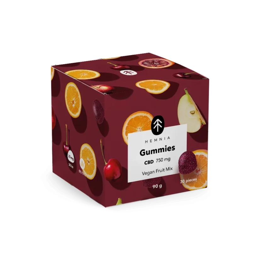 CBD Veganski gumiji, sadna mešanica, 750 mg CBD, 30 kosov x 25 mg, 90 g
