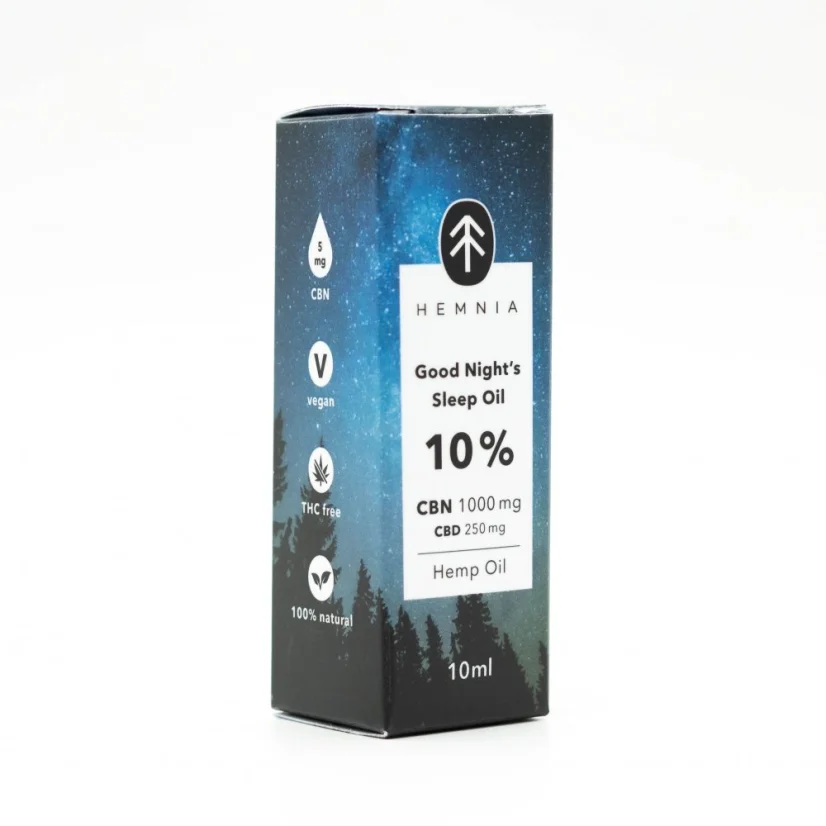 Добър сън Конопено масло 10%, 1000 mg CBN, 250 mg CBD, 10 ml