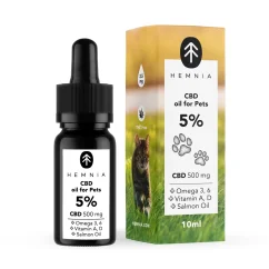 CBD i lakseolie til dyr - 5% CBD, 500 mg, 10 ml