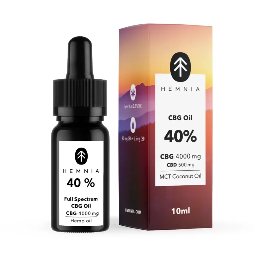 Täieliku spektriga valuvaigistav CBG õli - 40% CBG, 5% CBD, 4000 mg, 10 ml
