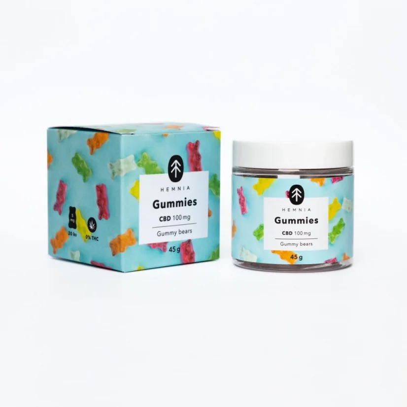 CBD Gummies Gummy Bears, Череша, Киви, Ананас, Ягода, 100 mg CBD, 20 бр. x 5 mg, 45 g
