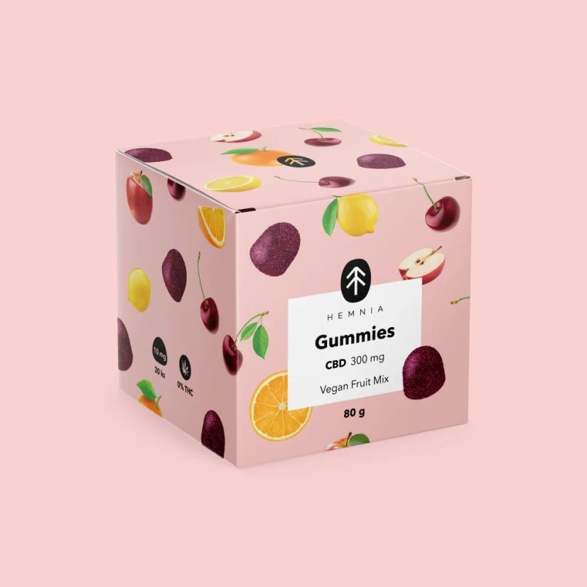CBD Vegan gummies, fruit mix, 300 mg CBD, 30 pcs x 10 mg, 80 g