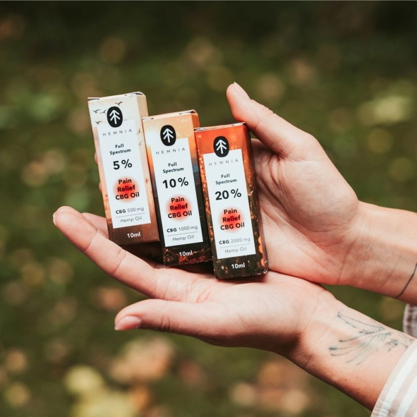 Olio CBG antidolorifico a spettro completo - 20 % CBG, 5 % CBD, 2000 mg, 10 ml