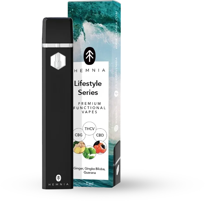 Active Life - Premium funkcionalni CBG, THCV in CBD Vape Pen, ingver, Gingko biloba, guarana, 1 ml