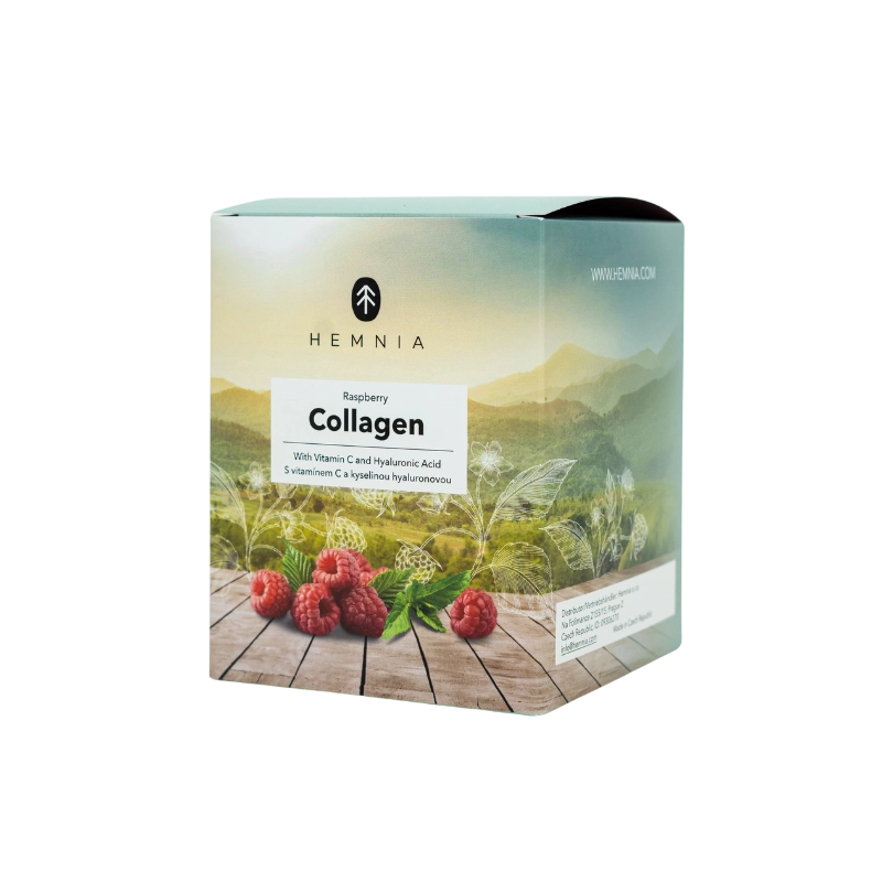 Bevanda al collagene al lampone con acido ialuronico, 6000 mg di collagene per bustina, 30 bustine
