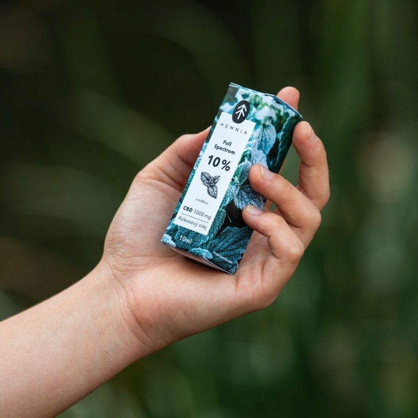 Full spectrum CBD Kokosový olej 10%, 1000 mg, 10 ml s príchuťou mäty