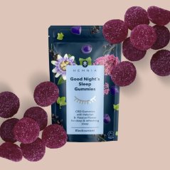 Gomme per il sonno di Good Night - 300 mg di CBD, 30 pezzi x 10 mg - integratore per un sonno migliore con valeriana, passiflora e CBD