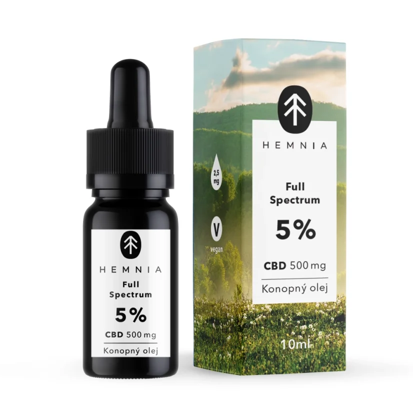 Full Spectrum Óleo de cânhamo CBD 5%, 500 mg, 10 ml
