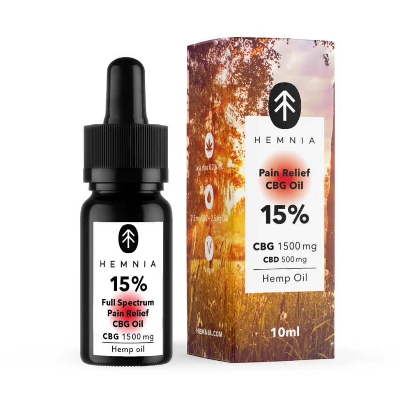 Full spectrum Pain Relief CBG olej - 15 % CBG, 5 % CBD, 1500 mg, 10 ml