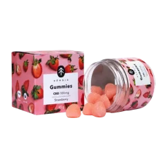 CBD Gummies, Zure Aardbei, 100mg CBD, 20 stuks x 5mg, 45g