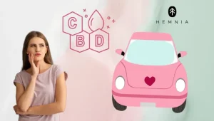 En kvinde overvejer, om det er sikkert at bruge CBD før hun kører bil. En kvinde overvejer, om det er sikkert at bruge CBD før hun kører bil.