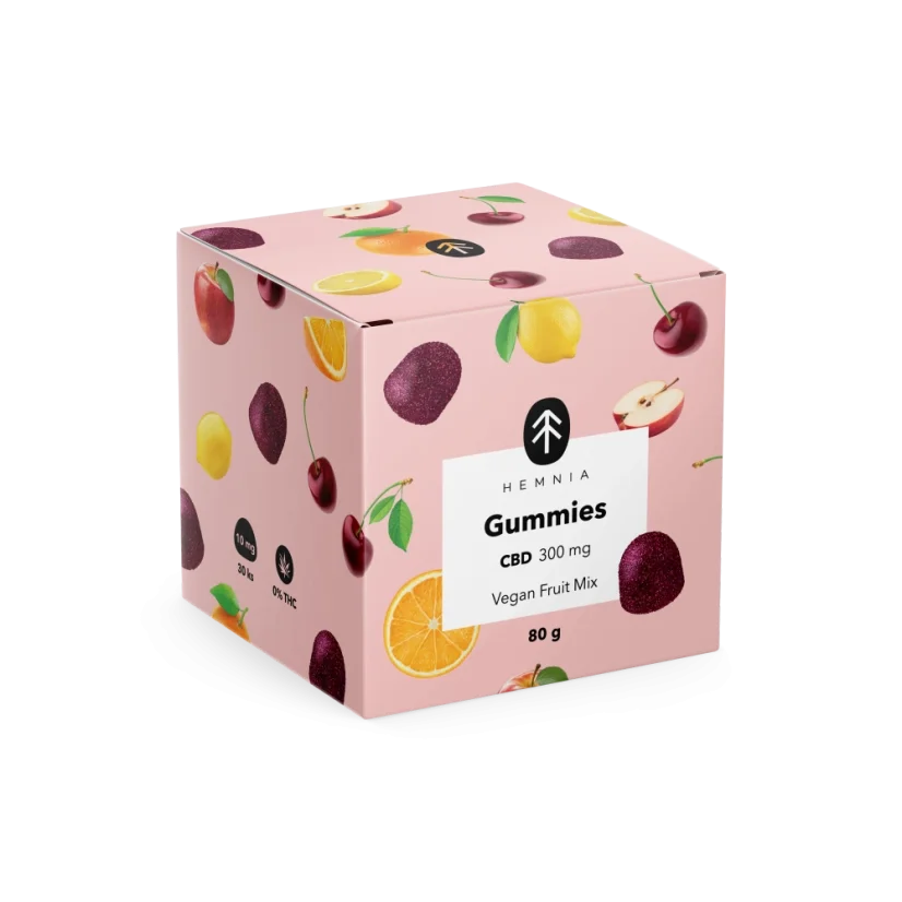 CBD Vegan gummies, fruit mix, 300 mg CBD, 30 pcs x 10 mg, 80 g