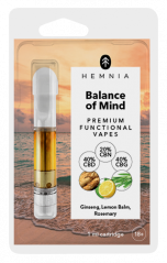 Balance of Mind - Cartridge, 40% CBD, 40% CBG, 20% CBN, ginseng, lemon balm, rosemary, 1 ml