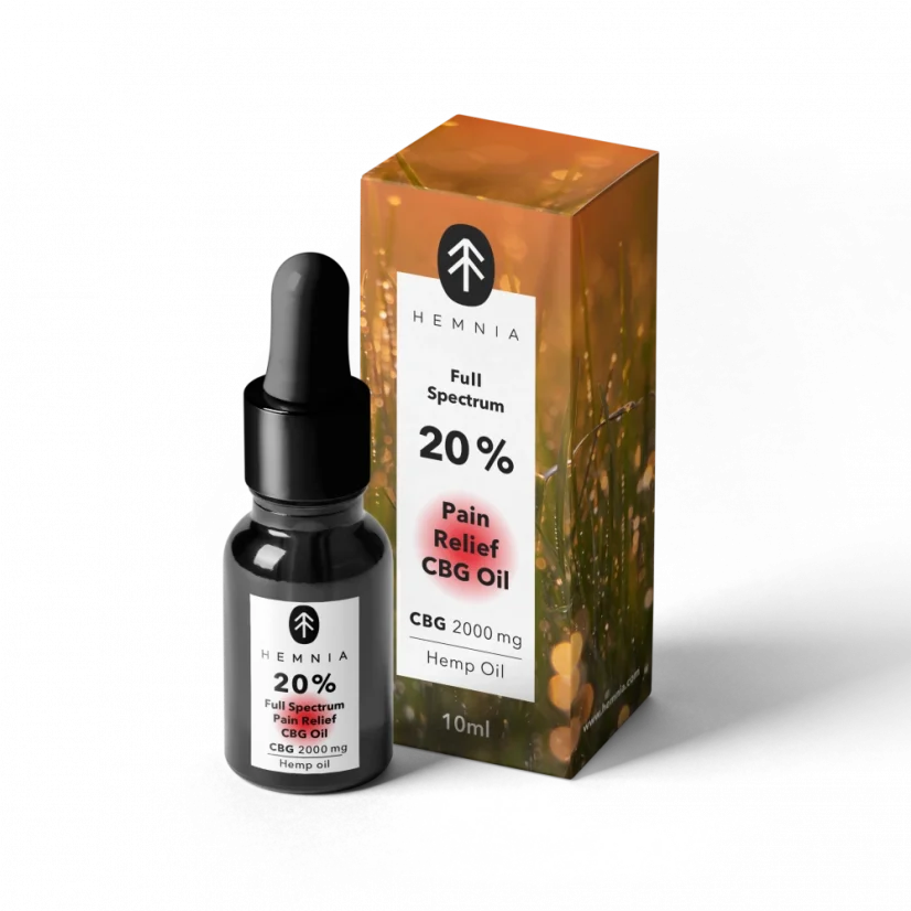 Óleo CBG de espetro total para o alívio da dor - 20% CBG, 5% CBD, 2000 mg, 10 ml