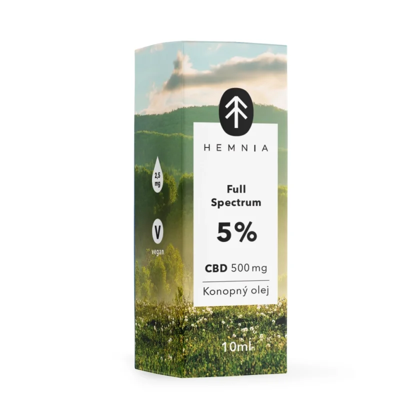 Full Spectrum Óleo de cânhamo CBD 5%, 500 mg, 10 ml