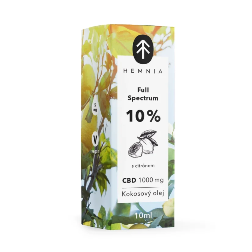 Full Spectrum CBD Kokosový olej 10%, 1000 mg, 10 ml - citrón