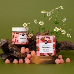 CBD Gummies, Zure Aardbei, 100mg CBD, 20 stuks x 5mg, 45g
