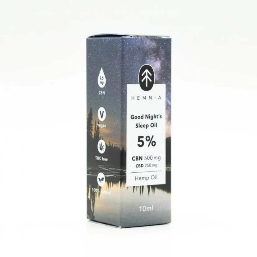 Good Night's Sleep Hampolie 5%, 500 mg CBN, 250 mg CBD, 10 ml