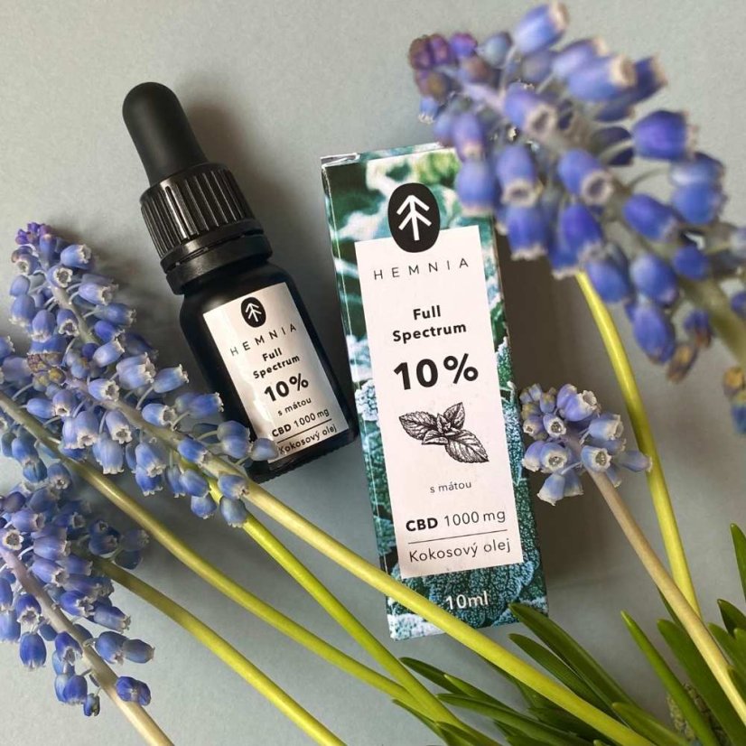 Full spectrum CBD Kokosový olej 10%, 1000 mg, 10 ml s príchuťou mäty