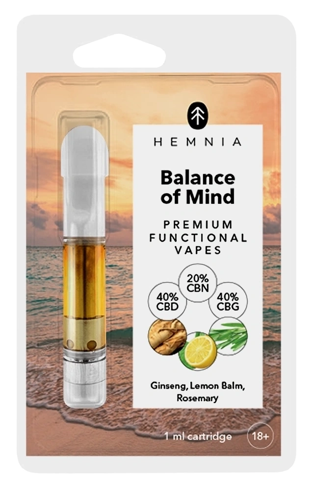 Balance of Mind - Cartridge, CBD, CBG, CBN, ginseng, lemon