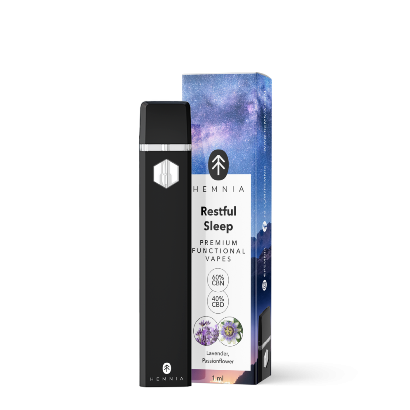 Restful Sleep – Premium Functional CBN and CBD Vape Pen, Lavender, Passionflower, 1 ml