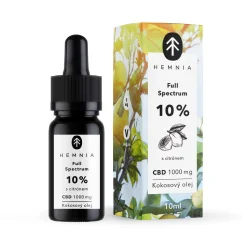 Full Spectrum CBD kokosolie 10%, 1000 mg, 10 ml med citronsmag