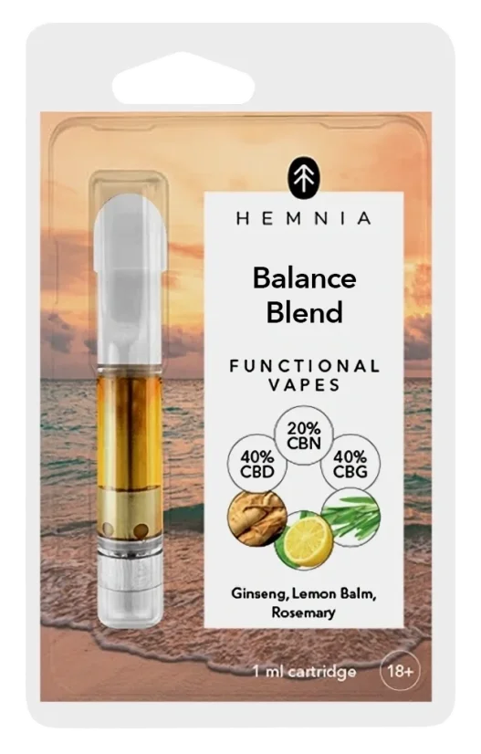 Balance of Mind - φυσίγγιο, CBD, CBG, CBN, ginseng, βάλσαμο λεμονιού, δεντρολίβανο, 1 ml Balance of Mind - φυσίγγιο, CBD, CBG, CBN, ginseng, βάλσαμο λεμονιού, δεντρολίβανο, 1 ml