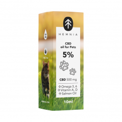 CBD în ulei de somon pentru animale - 5% CBD, 500 mg, 10 ml