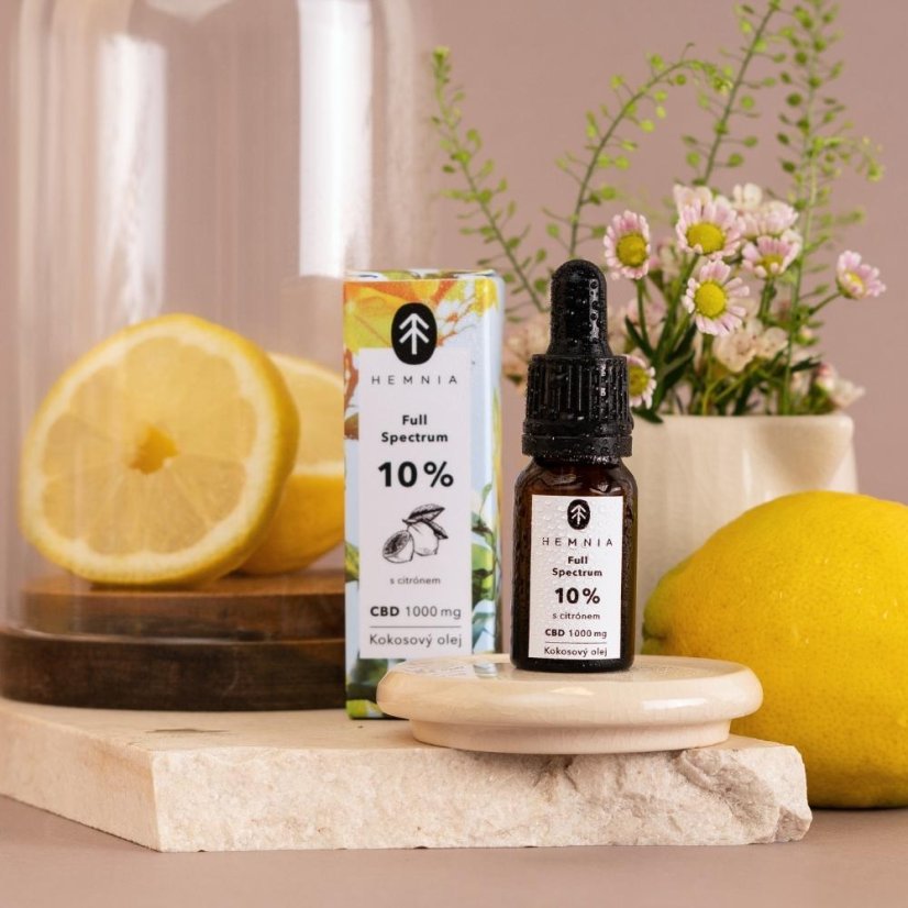 Full Spectrum CBD Kokosový olej 10%, 1000 mg, 10 ml - citrón