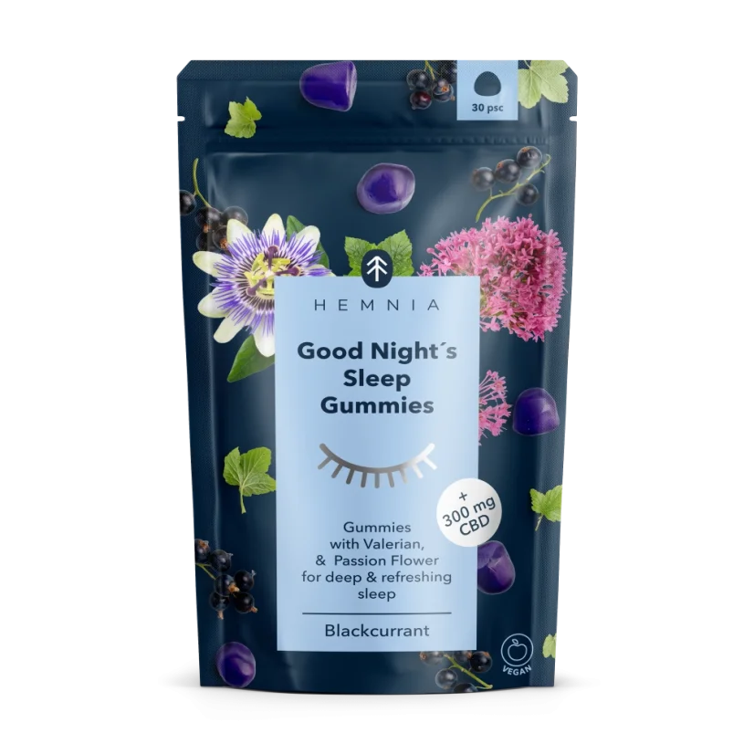 Good Night´s Sleep Gummies - 300 mg CBD, 30pcs x 10 mg - dietary supplement for better sleep with valerian, passionflower and CBD