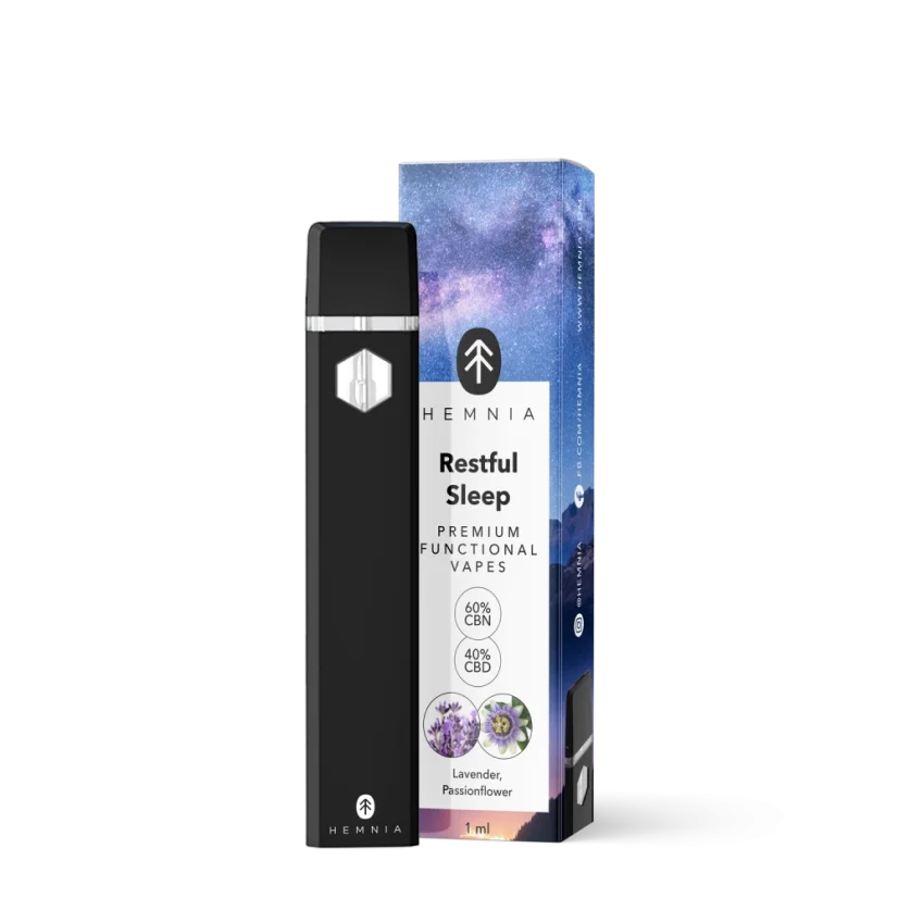 Restful Sleep - Premium Functional CBN a CBD Vape Pen, levandule, mučenka, 1 ml