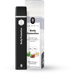 Body Protection - Premium Functional CBC and CBG Vape Pen, basilic, cannelle, camomille 1 m