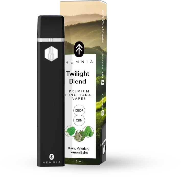 Hlboká relaxácia - prémiové funkčné CBDP a CBN Vape Pen, Kava, Valeriána, Medovka, 1ml Hlboká relaxácia - prémiové funkčné CBDP a CBN Vape Pen, Kava, Valeriána, Medovka, 1ml
