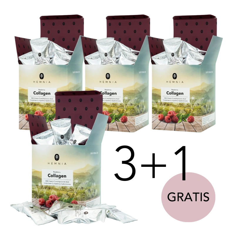 Pakket 3 + 1 Gratis Frambozen Collageen met Hyaluronzuur