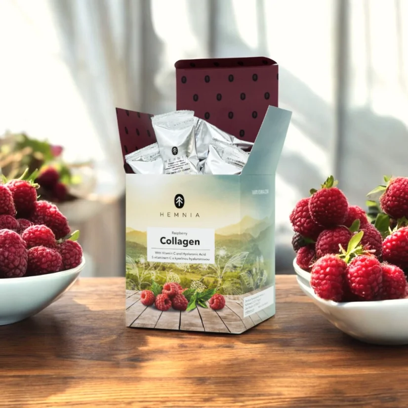 Paquet 3 + 1 Collagene goût framboise gratuit avec acide hyaluronique
