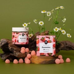 Gomme al CBD, Fragola acida, 100mg CBD, 20 pezzi x 5mg, 45g
