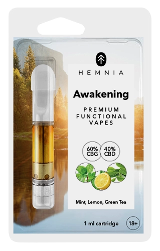 Awakening - Kasetė, CBG, CBD, citrina, mėta, žalioji arbata, 1 ml