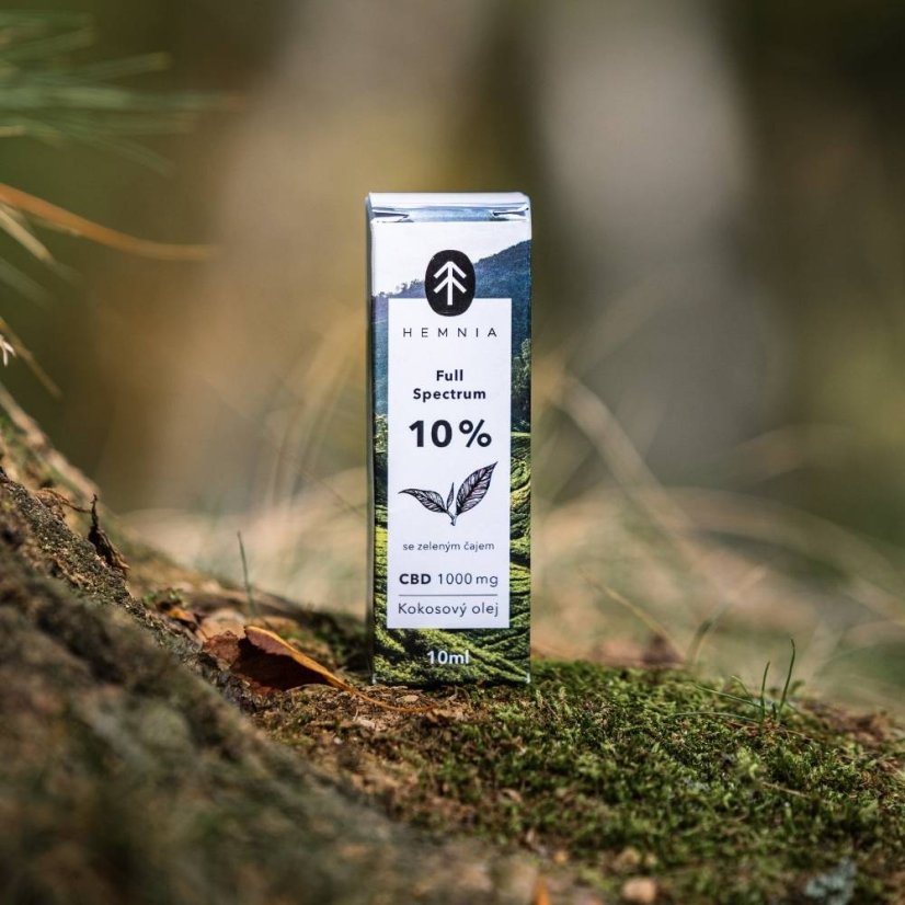 Täyden spektrin CBD-kookosöljy 10%, 1000 mg, 10 ml vihreän teen makuisena
