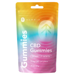 CBD Gumijas laciši, kiršu, kivi, ananasu, zemenu, 100 mg CBD, 20 gab. x 5 mg, 45 g