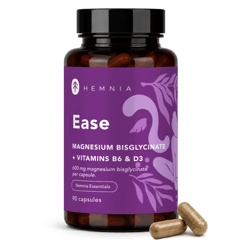 Hemnia Ease, Magnesium bisglycinate, vitamin D3 and B6, 90 Capsules