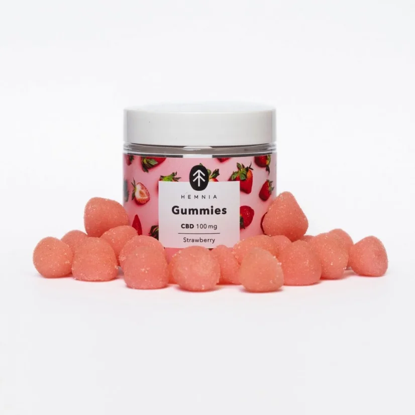 CBD Gummies, Zure Aardbei, 100mg CBD, 20 stuks x 5mg, 45g