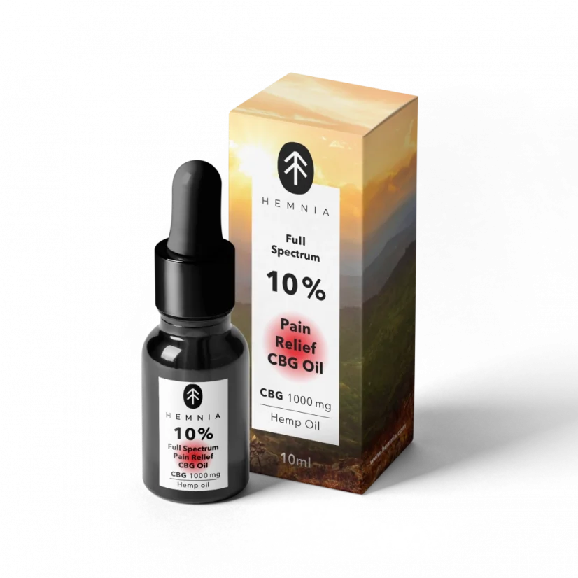 Fullspektrum smärtlindring CBG olja - 10 % CBG, 5 % CBD, 1000 mg, 10 ml