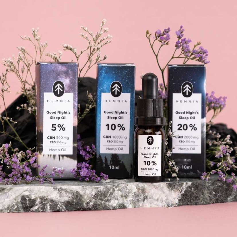 Добър сън Конопено масло 10%, 1000 mg CBN, 250 mg CBD, 10 ml