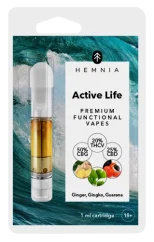 Active Life - Cartridge, CBG, THCV, CBD, ingefær, gingko biloba, guarana, 1 ml