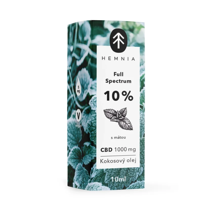 Full spectrum CBD Coconut oil 10%, 1000 mg, 10 ml with mint flavour