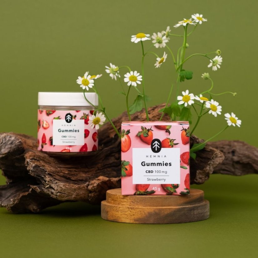 Pakiet 3 + 1 żelków truskawkowych CBD gratis