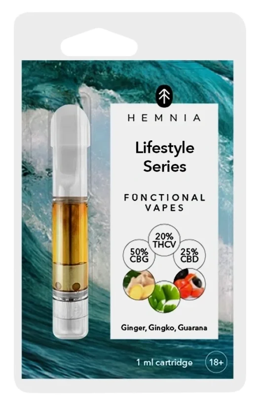 Lifestyle Series - Cartridge, CBG, THCV, CBD, zázvor, gingko biloba, guarana, 1 ml Lifestyle Series - Cartridge, CBG, THCV, CBD, zázvor, gingko biloba, guarana, 1 ml
