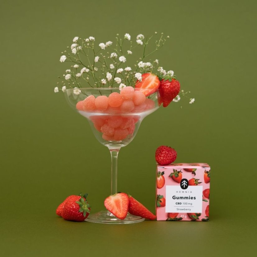 Pakiet 3 + 1 żelków truskawkowych CBD gratis